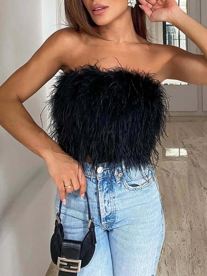 Veren Top - Bandeau - Feest - Strapless Top - Gewas Top-Hallo Susanne