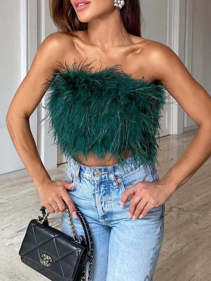 Veren Top - Bandeau - Feest - Strapless Top - Gewas Top-Hallo Susanne