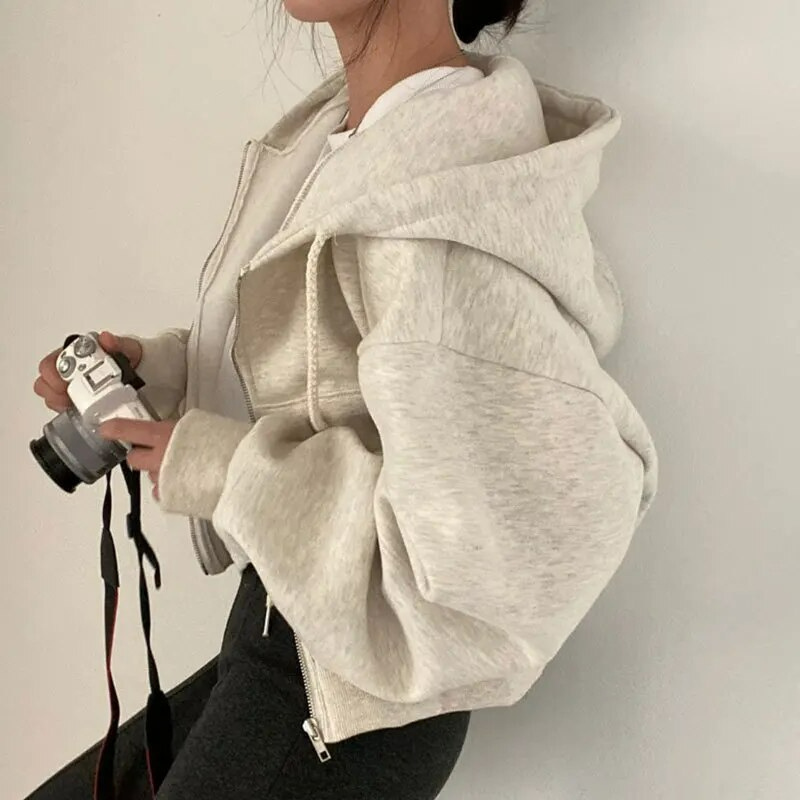 Vrouwen Hoodie | Comfy | Oversized | Rits Hoodie | Dames Zip-Up Hoodies-Hallo Susanne