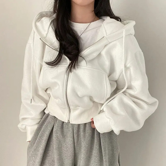 Vrouwen Hoodie | Comfy | Oversized | Rits Hoodie | Dames Zip-Up Hoodies-Hallo Susanne