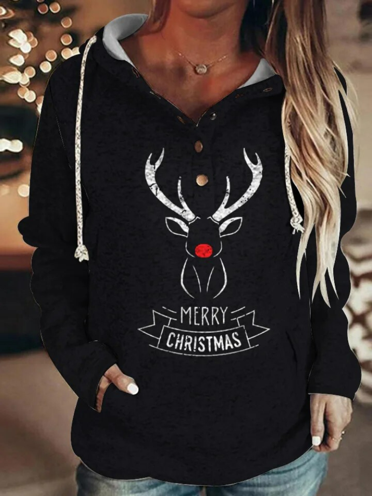 Vrouwen Kerstmis Hoodie | Comfortabele trui voor de feestdagen-Hallo Susanne