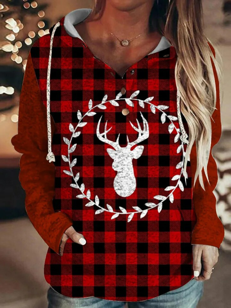 Vrouwen Kerstmis Hoodie | Comfortabele trui voor de feestdagen-Hallo Susanne