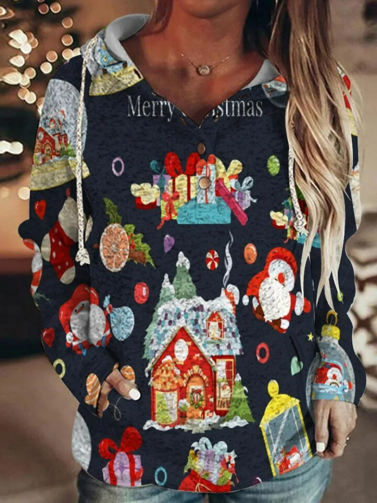 Vrouwen Kerstmis Hoodie | Comfortabele trui voor de feestdagen-Hallo Susanne