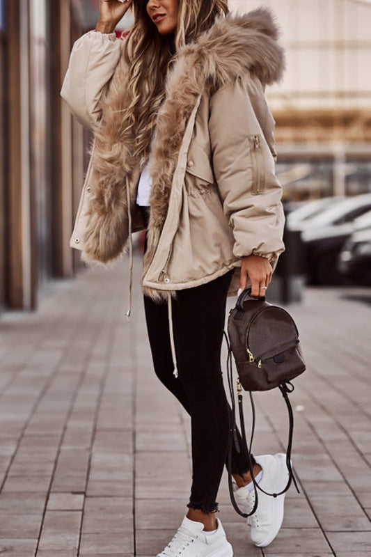 Vrouwen Parka Jas | Capuchon | Koord | Bontgevoerde Jas | Dames Winterjas-Hallo Susanne