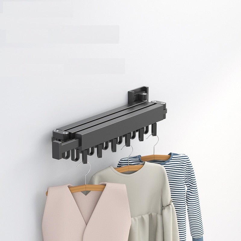 Wanddroogrek | Uittrekbaar | Intrekbaar | Wandgarderobe | Inklapbaar Kledingrek-Hallo Susanne