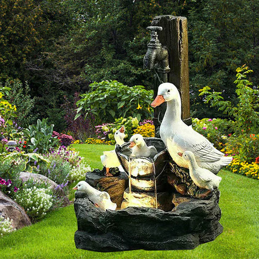 Waterpartij in de tuin - Eend - Buiten - Waterfontein - Waterpartij op zonne-energie-Hallo Susanne