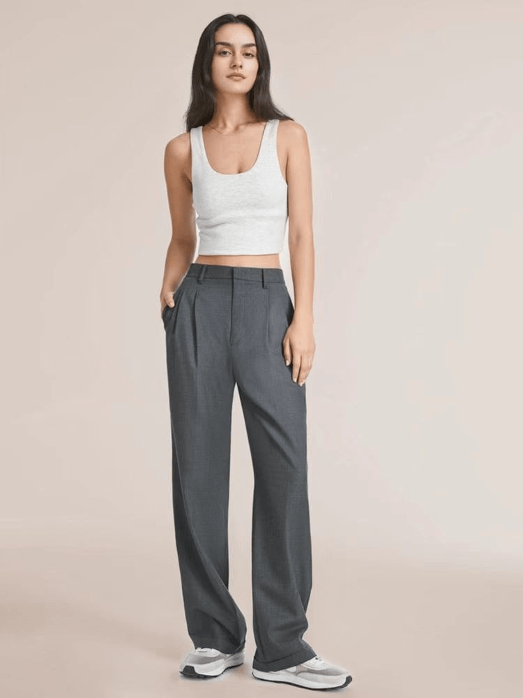 Wijde broek - Damesbroek met hoge taille en wijde pijpen voor kleine vrouwen-Hallo Susanne