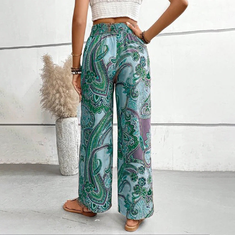 Wijde broek | Elastische taille | Zomer | Boho-broek | Damesbroek-Hallo Susanne