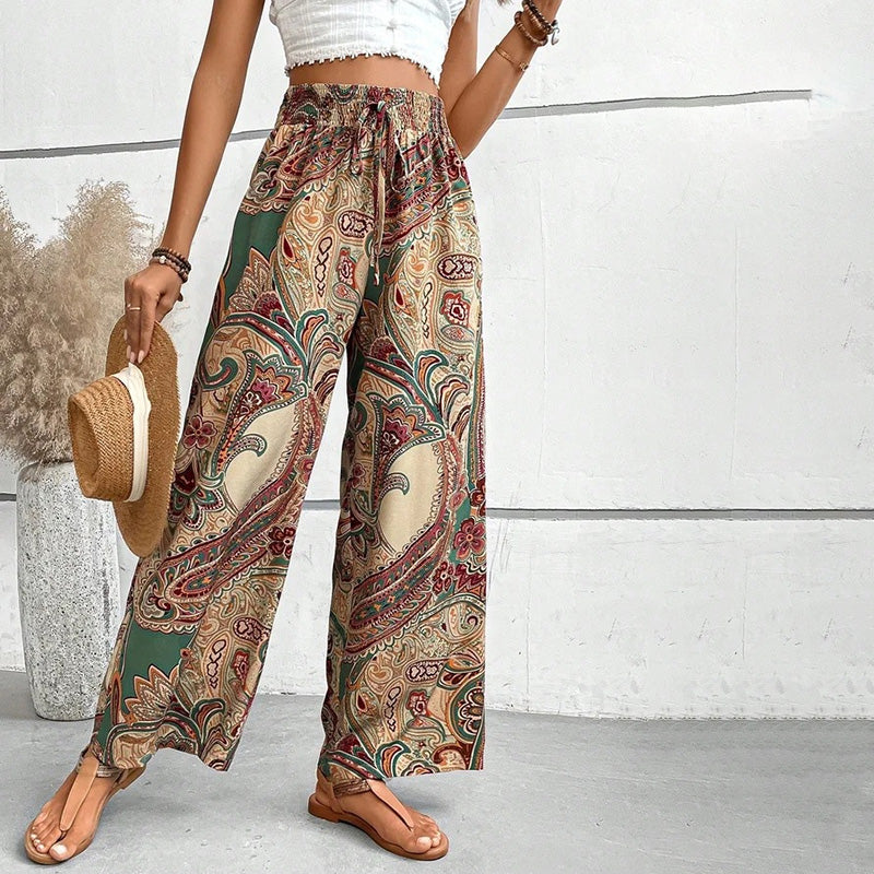 Wijde broek | Elastische taille | Zomer | Boho-broek | Damesbroek-Hallo Susanne