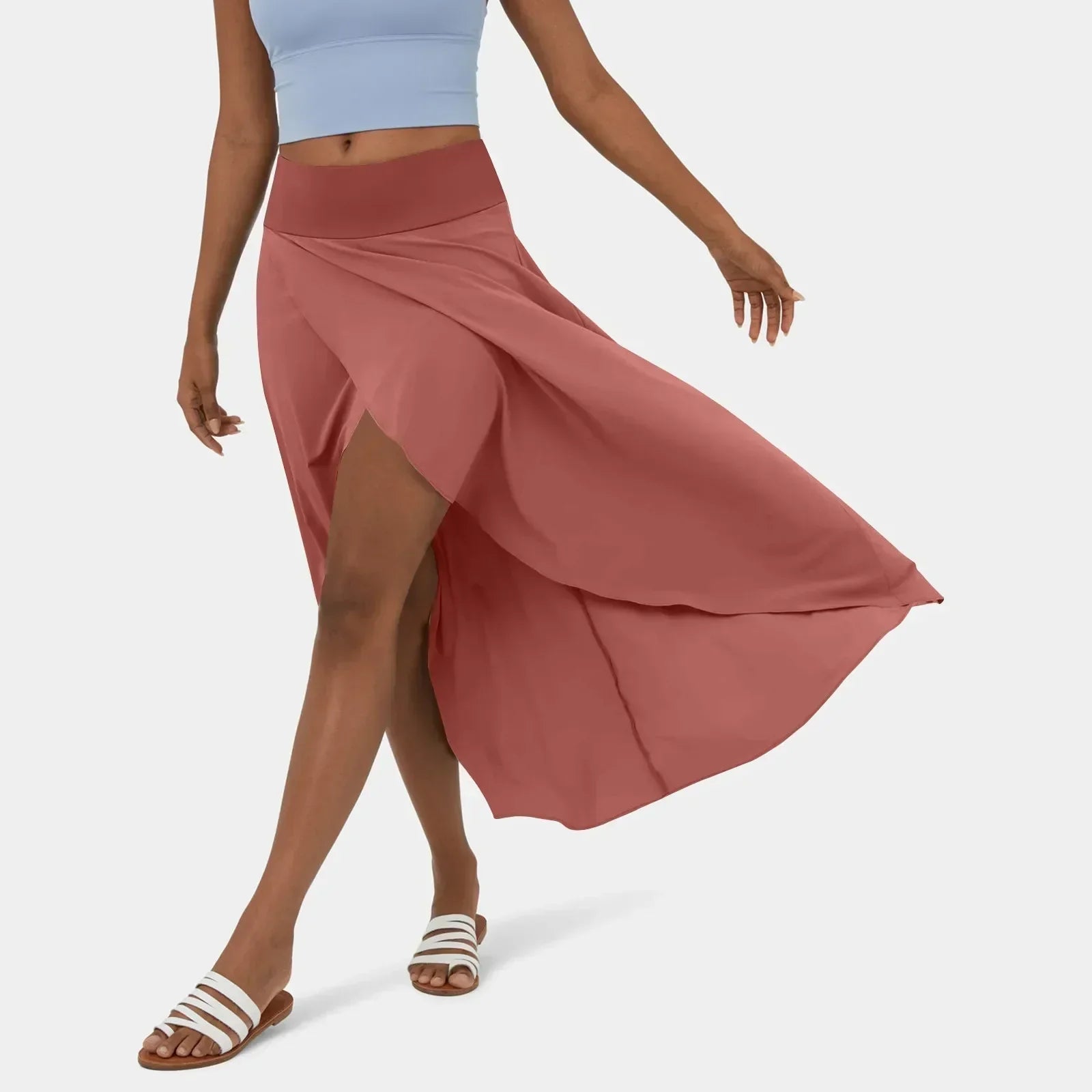 Wikkelrok - Asymmetrisch - Soepelvallend - Midirok - Zomerrok-Hallo Susanne