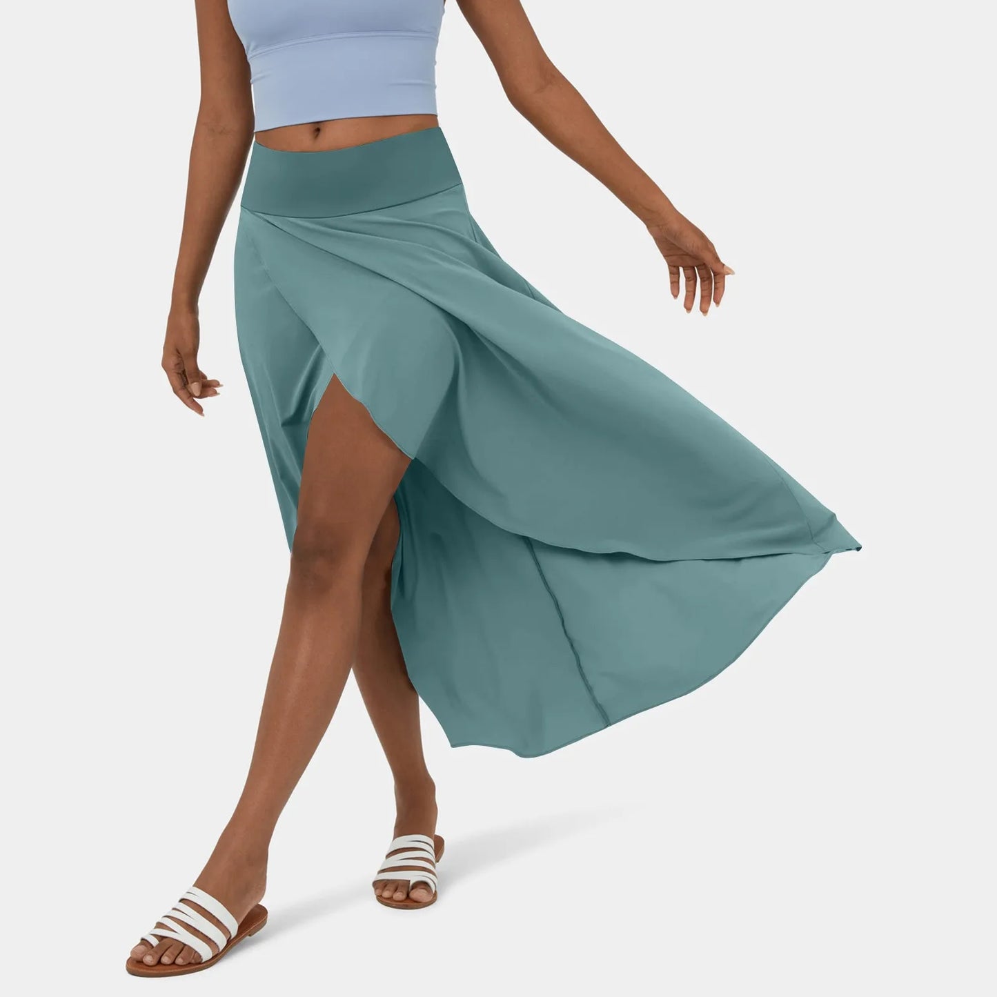 Wikkelrok - Asymmetrisch - Soepelvallend - Midirok - Zomerrok-Hallo Susanne