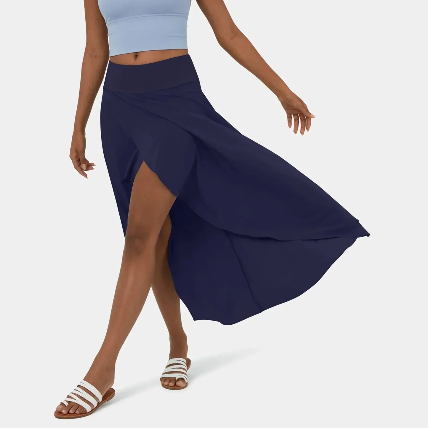 Wikkelrok - Asymmetrisch - Soepelvallend - Midirok - Zomerrok-Hallo Susanne