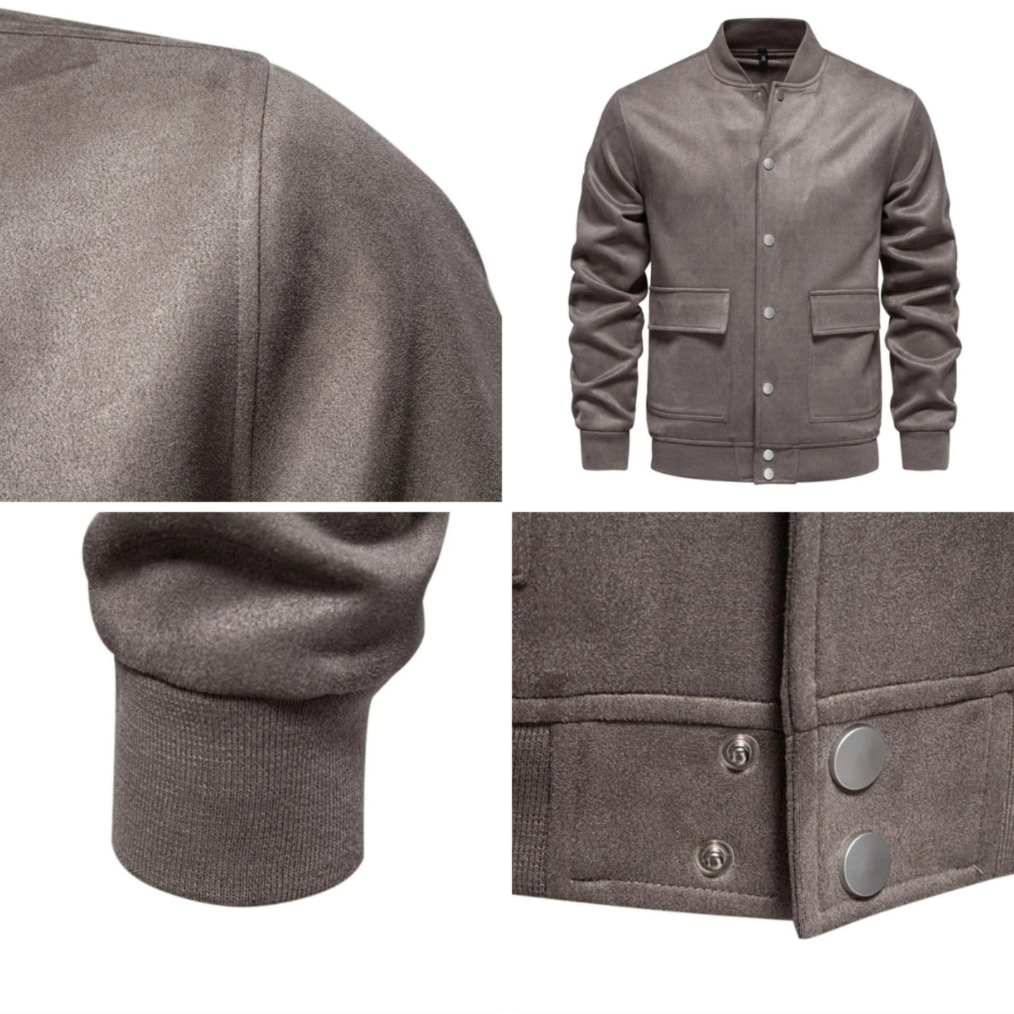 Wildlederjacke - Button-Up - Dünn - Freizeitjacke - Herrenjacke-Hallo Susanne