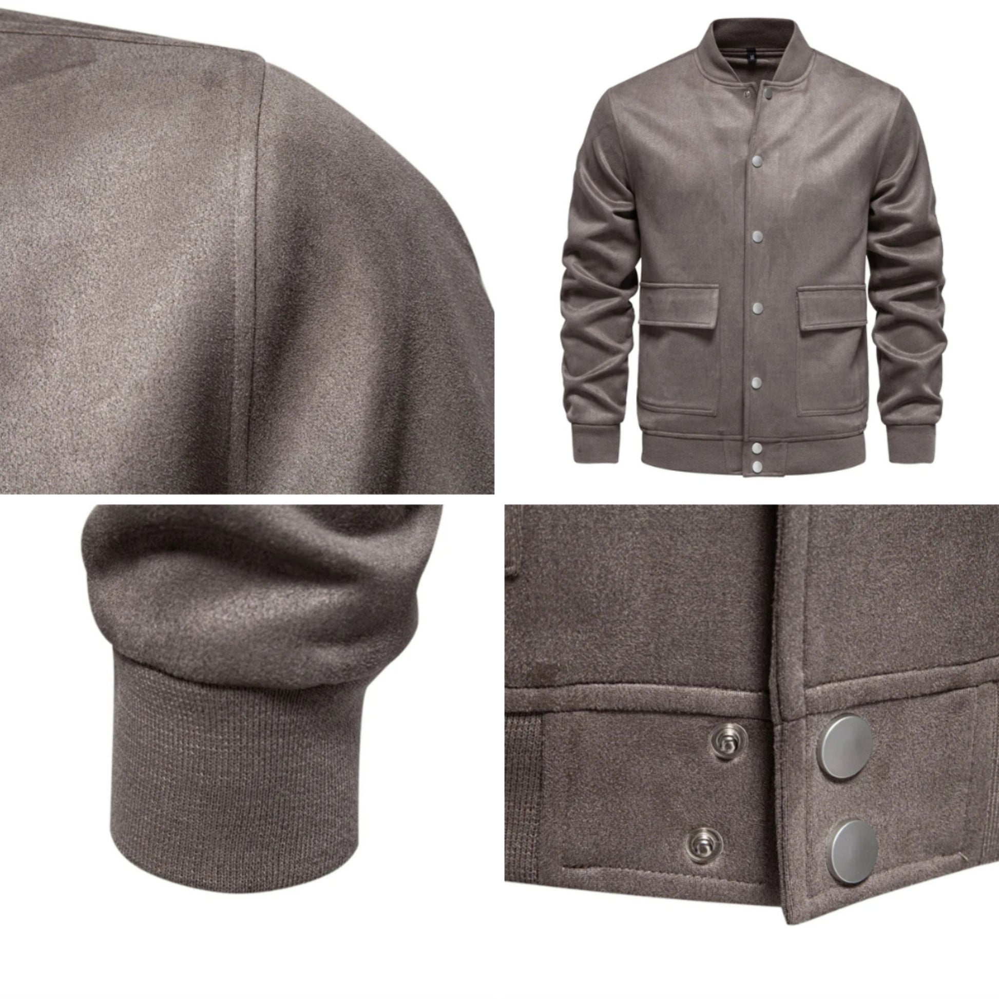 Wildlederjacke - Button-Up - Dünn - Freizeitjacke - Herrenjacke-Hallo Susanne