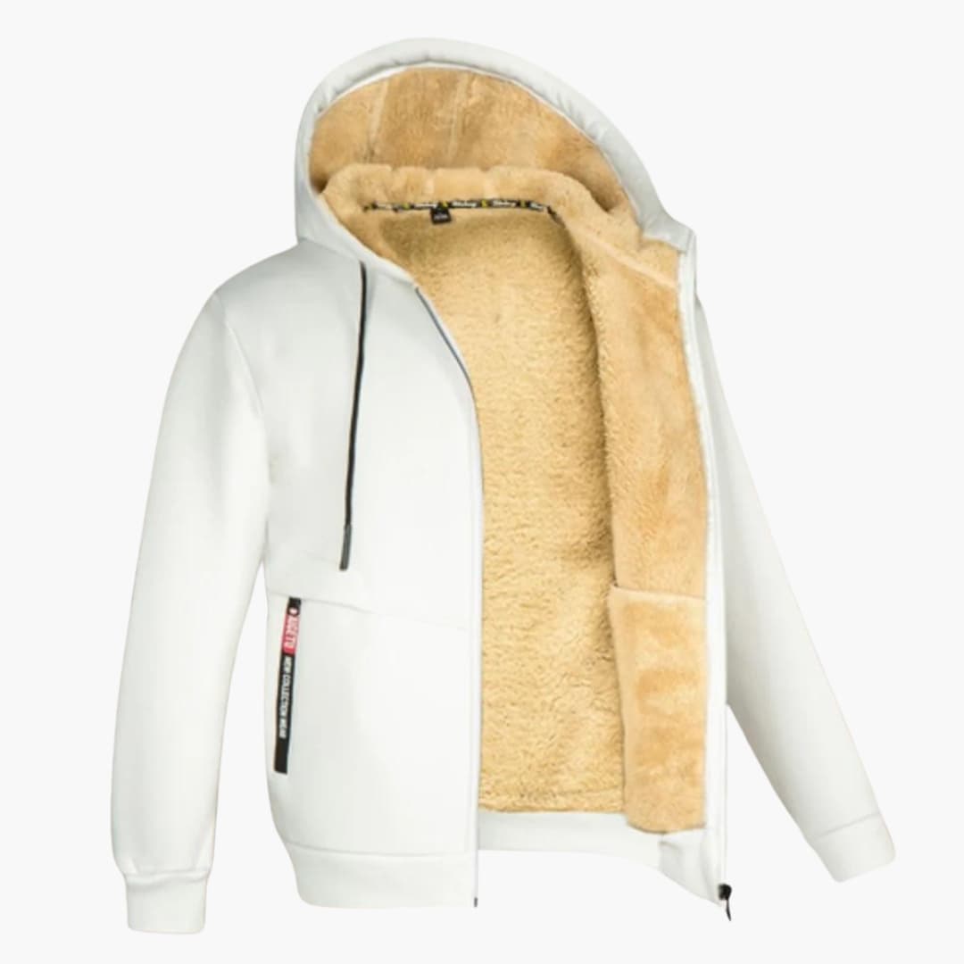 Winter Hoodie - Warme Sherpa gevoerde Zip Hoodie voor heren-Hallo Susanne