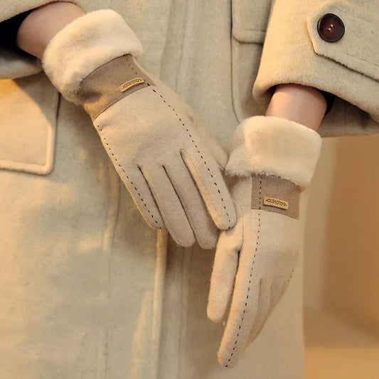 Winterhandschoenen - Stijlvolle, Warme, met bont Gevoerde Dameshandschoenen-Hallo Susanne