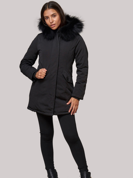 Winterjas | Bont capuchon | Fleece gevoerd | Winter Parka | Winterjassen voor dames-Hallo Susanne
