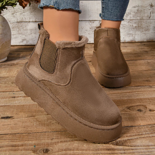 Winterlaarzen | Enkel | Slip-On | Bontgevoerde Laarzen | Vrouwenlaarzen-Hallo Susanne
