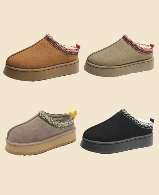 Winterse pantoffels | Warm | Bont gevoerd | Platform pantoffels | Damesschoenen-Hallo Susanne
