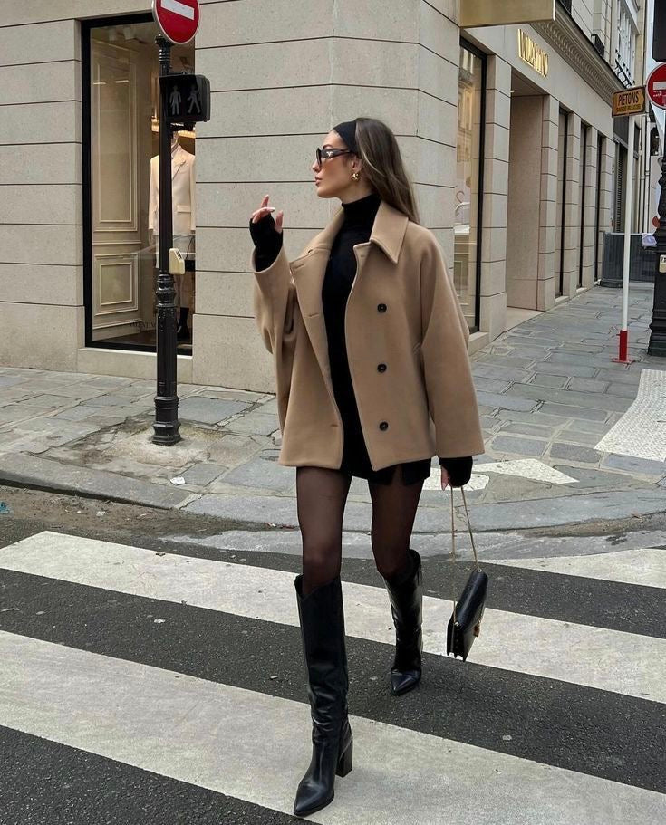 Wollen Trenchcoat | Kort | Single Breasted | Oversized Jack| Vrouwenjas-Hallo Susanne