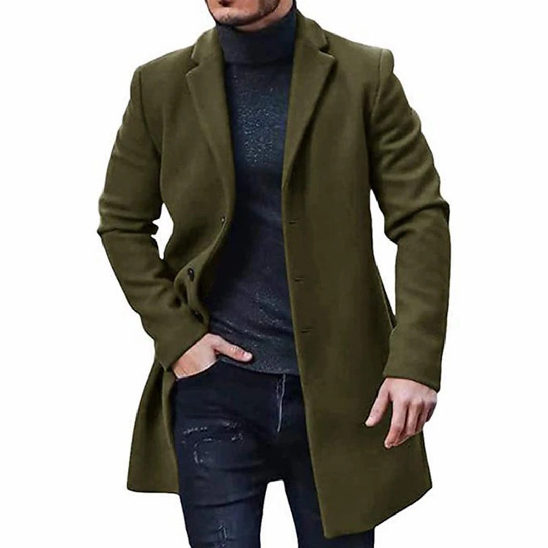 Wollen jas - enkelborstig - halflang - wollen trenchcoat - heren winterjas-Hallo Susanne
