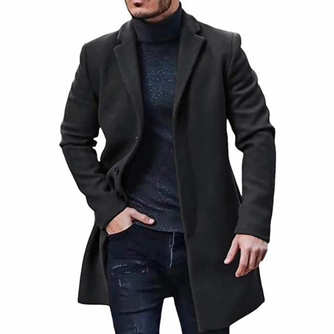 Wollen jas - enkelborstig - halflang - wollen trenchcoat - heren winterjas-Hallo Susanne