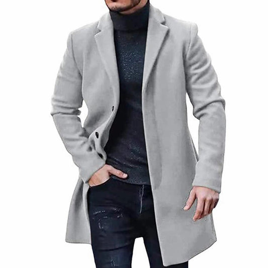 Wollen jas - enkelborstig - halflang - wollen trenchcoat - heren winterjas-Hallo Susanne