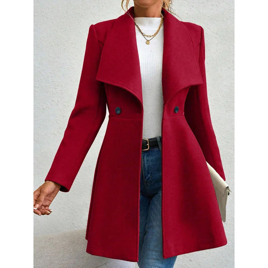 Wollen mantel | Klassiek | Halflang | Wollen Trenchcoat | Damesjas-Hallo Susanne