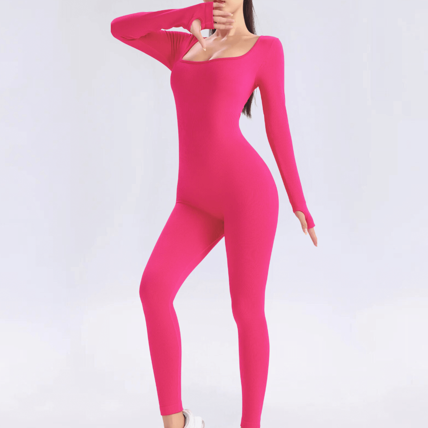 Workout Jumpsuit - Flatterende jumpsuit met lange mouwen voor dames om in te sporten-Hallo Susanne