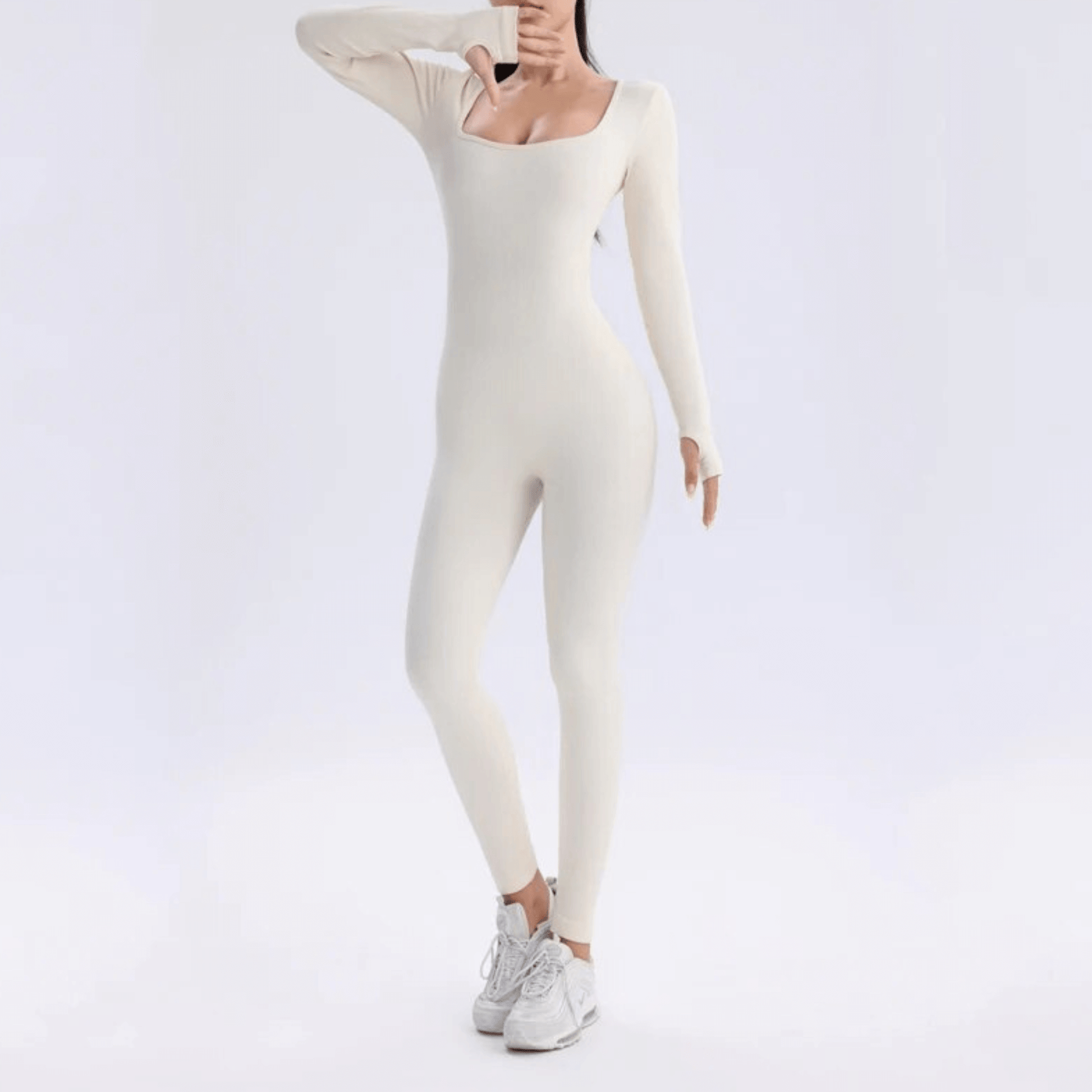 Workout Jumpsuit - Flatterende jumpsuit met lange mouwen voor dames om in te sporten-Hallo Susanne