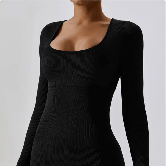 Workout Jumpsuit - Flatterende jumpsuit met lange mouwen voor dames om in te sporten-Hallo Susanne