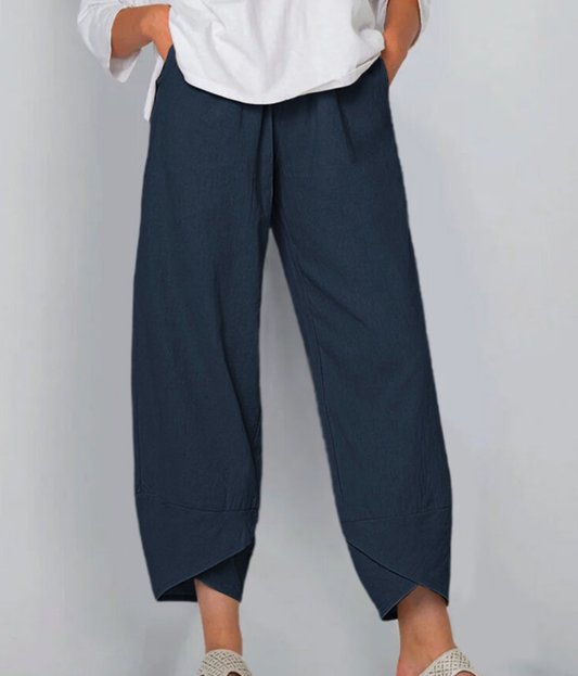 Zomerbroek | Wijde Pijp | Geknipt | Linnen Broek | Damesbroek-Hallo Susanne