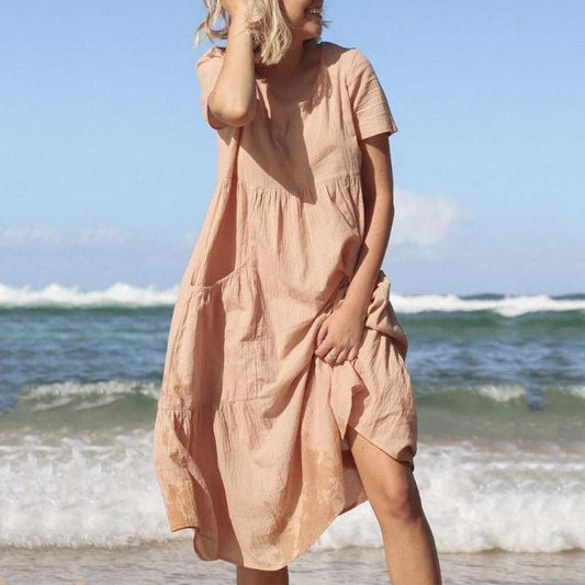 Zomerjurk | Korte Mouw | Flowy | Losse Jurk | Casual Jurk-Hallo Susanne