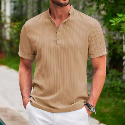Zomershirt - Korte Mouw - Knoopsluiting - Poloshirt - Herenshirt-Hallo Susanne