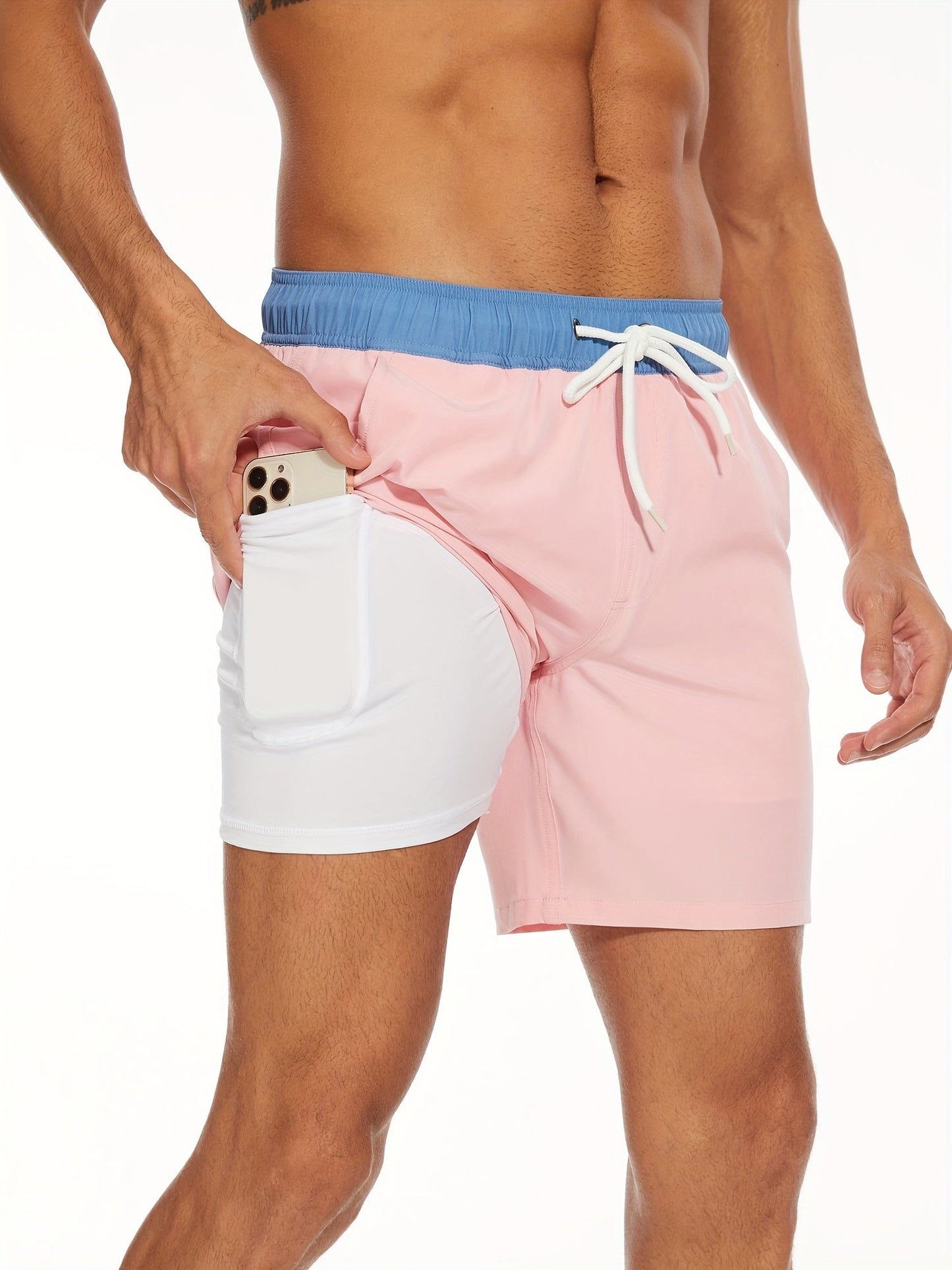 Zwemshort - Heren Trekkoord Quick Dry 2-in-1 Board Shorts-Hallo Susanne