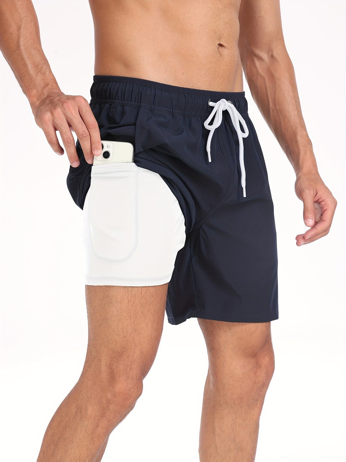 Zwemshort - Heren Trekkoord Quick Dry 2-in-1 Board Shorts-Hallo Susanne