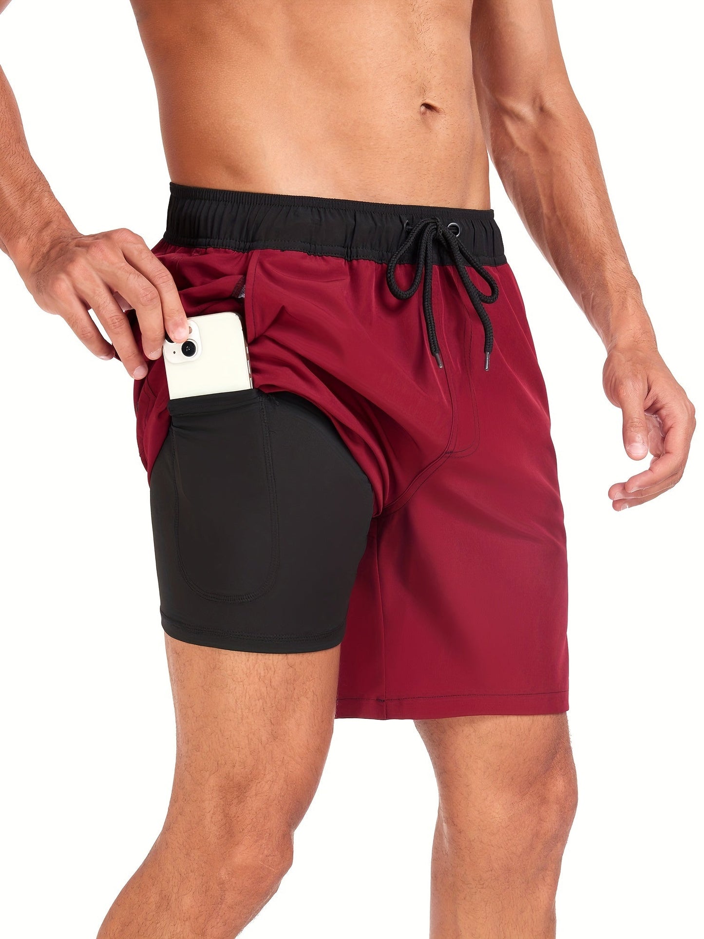 Zwemshort - Heren Trekkoord Quick Dry 2-in-1 Board Shorts-Hallo Susanne
