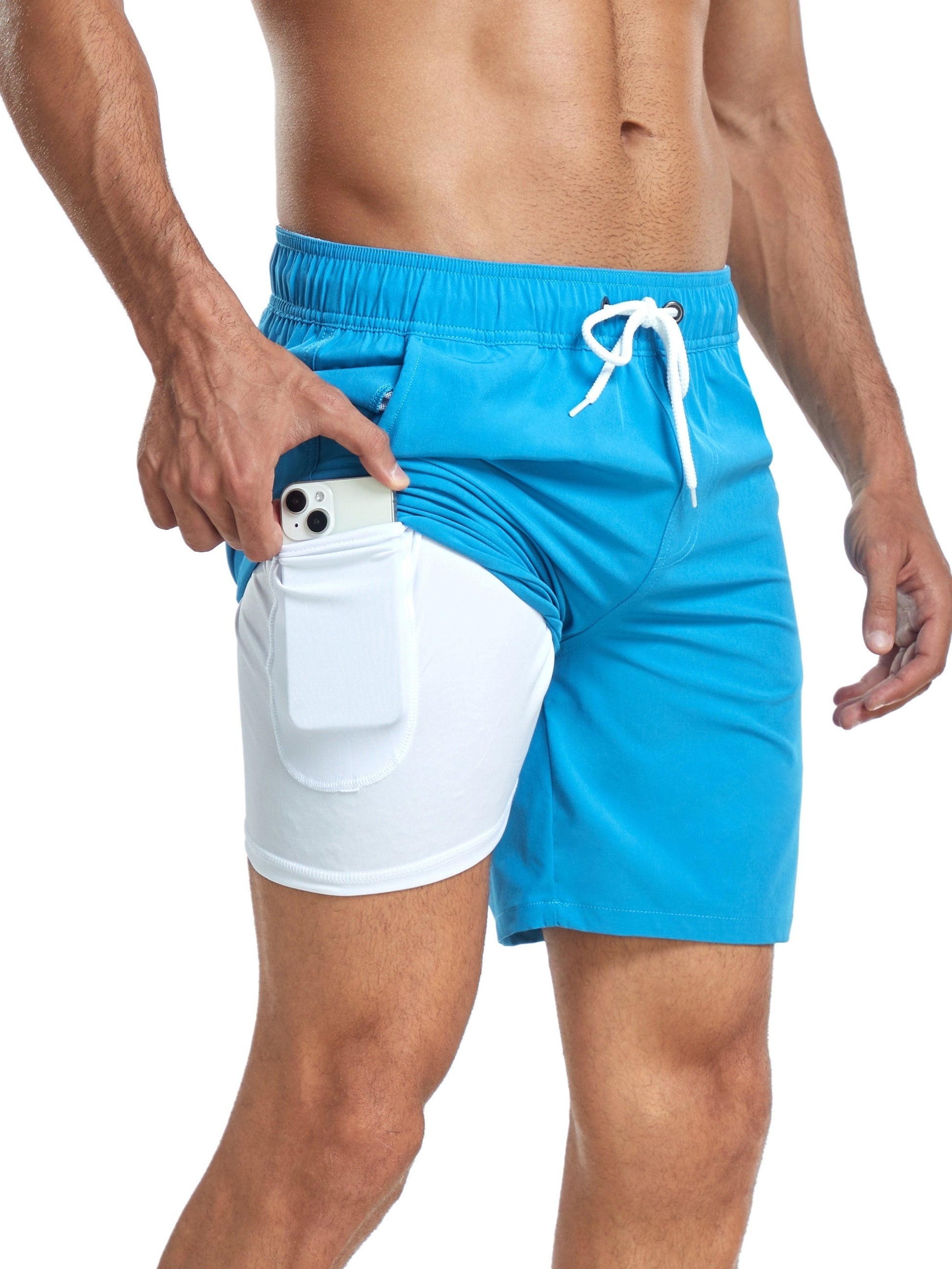 Zwemshort - Heren Trekkoord Quick Dry 2-in-1 Board Shorts-Hallo Susanne